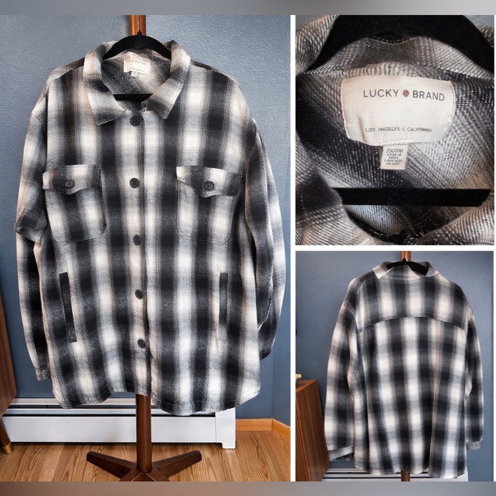 Lucky Brand Oversized Plaid Jacket / Shacket – Cozy Layering Piece – 2X